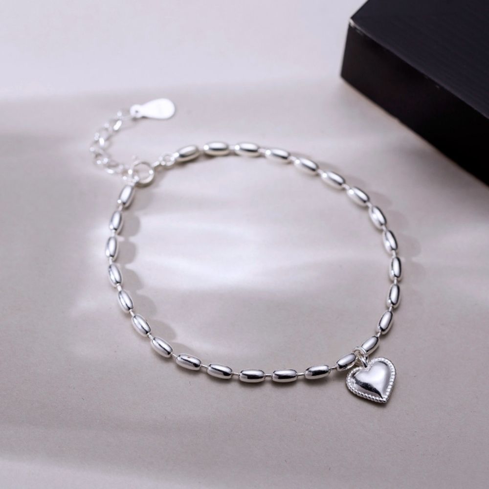 S925 Sterling Silver Love Beads Bracelet